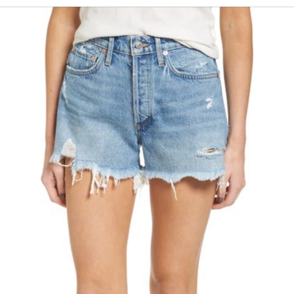Agolde Parker Denim Distressed Shorts. Size 27.